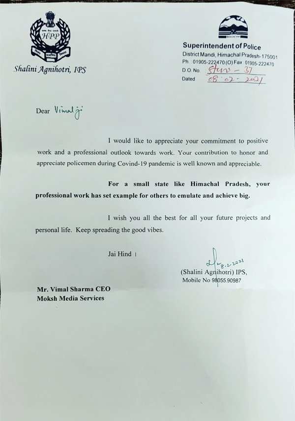 Letter of Appreciation