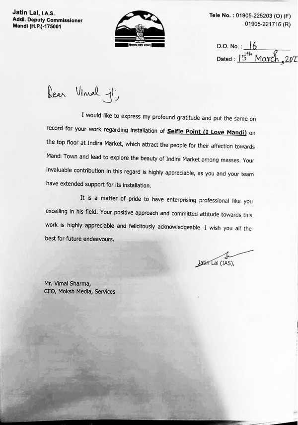Letter of Appreciation
