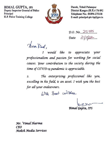 Letter of Appreciation