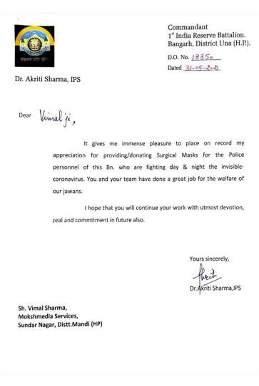 Letter of Appreciation