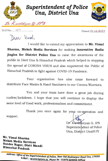 Letter of Appreciation