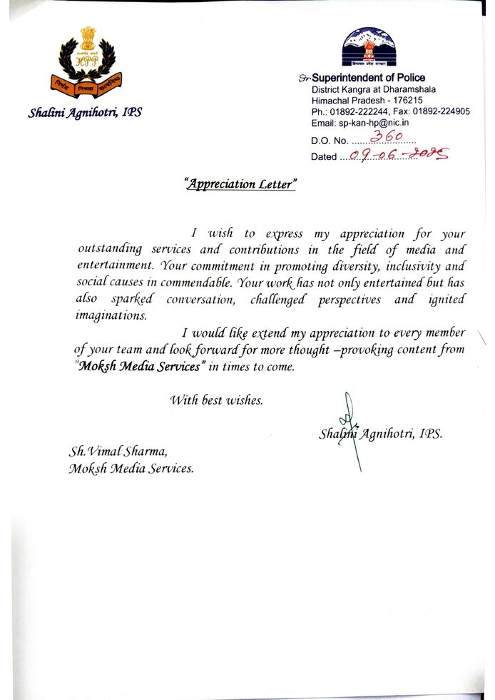 Letter of Appreciation